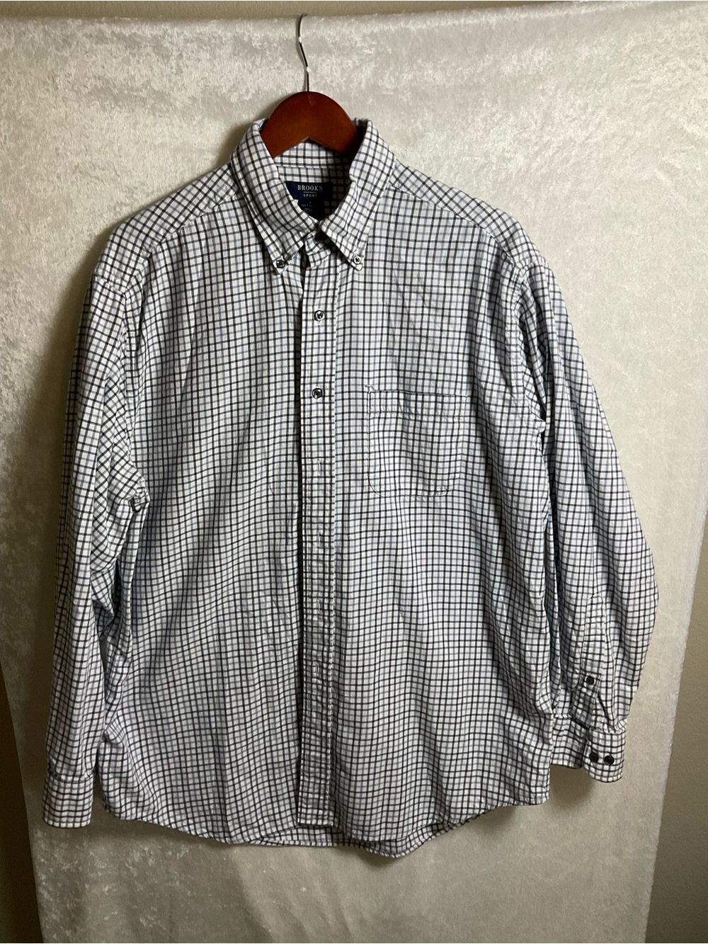 Brooks White and Black Windowpane Button-Down Shirt